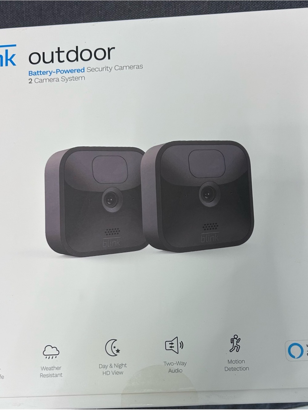 Blink Outdoor Battery-Powered Security Cameras (Black) - 2 Camera System